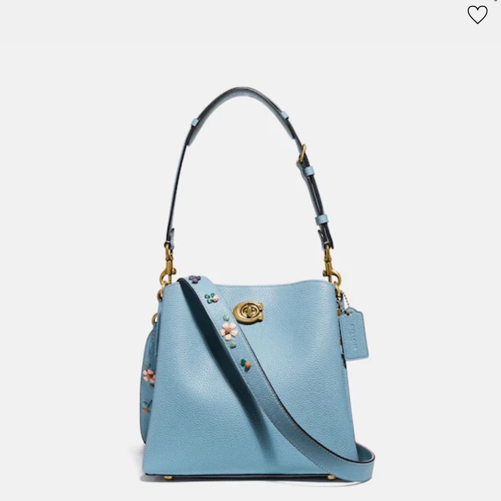 Azure Floral Coach bucket bag